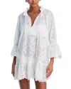 Aqua Embroidered Cover-up Dress - Exclusive In White
