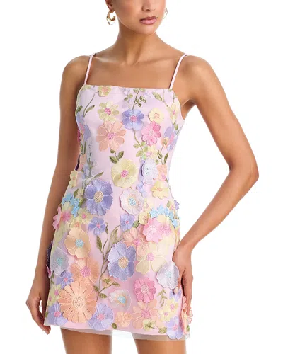 Aqua Embroidered Mini Dress - Exclusive In Multi