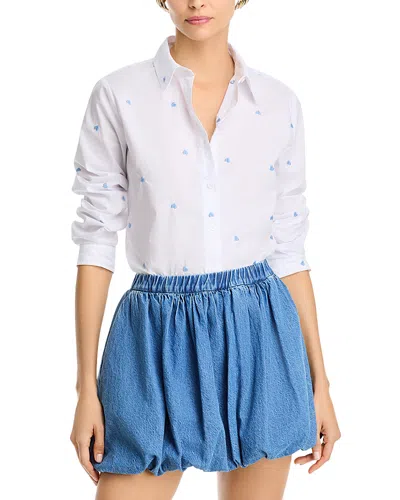 Aqua Embroidered Shirt - Exclusive In White Sky