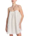 Aqua Embroidered Swim Cover-up Dress - Exclusive In Eggshell