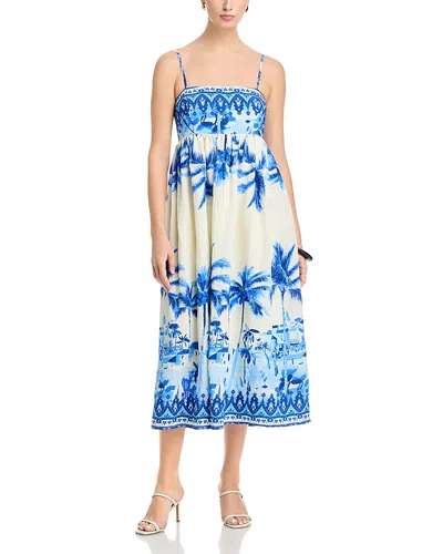 Aqua Empire Midi Dress - Exclusive In Blue