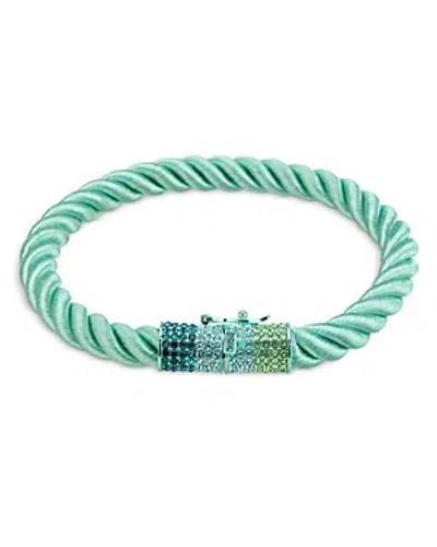 Aqua Eno Pave Clasp Twisted Cord Flex Bracelet - 100% Exclusive In Blue
