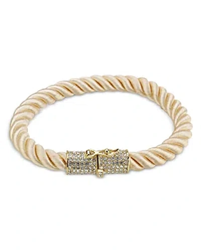 Aqua Eno Pave Clasp Twisted Cord Flex Bracelet - 100% Exclusive In Ivory