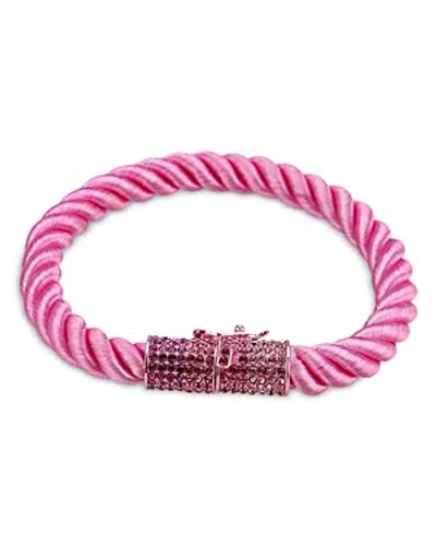 Aqua Eno Pave Clasp Twisted Cord Flex Bracelet - 100% Exclusive In Pink