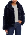 Aqua Eva Faux Fur Jacket - Exclusive In Blue