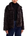 Aqua Eva Faux Fur Jacket - Exclusive In Brown