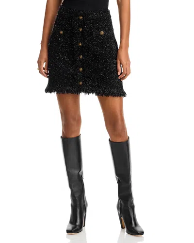 Aqua Eyelash Texture Mini Skirt In Black