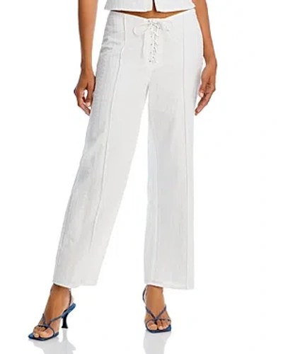 Aqua Eyelet Lace Up Pants - 100% Exclusive In White