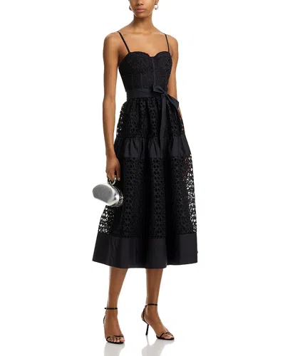 Aqua Eyelet Midi Dress - Exclusive