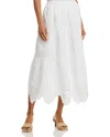 Aqua Eyelet Midi Skirt - Exclusive In White