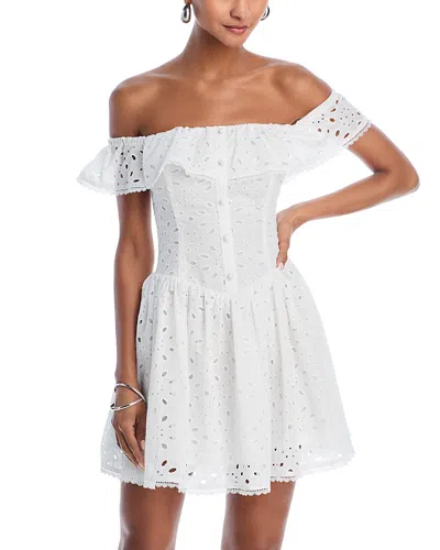 Aqua Eyelet Mini Dress - Exclusive