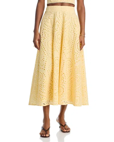 Aqua Eyelet Skirt - Exclusive In Yellow