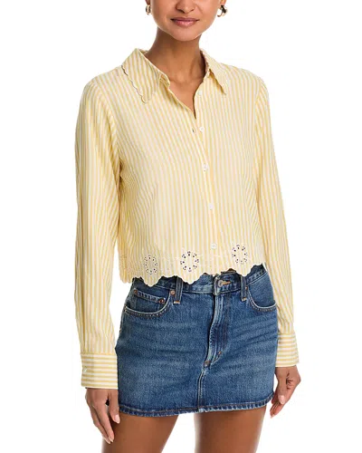 Aqua Eyelet Stripe Poplin Button Down Shirt - Exclusive