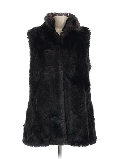 Pre-owned Aqua Faux Fur Vest In Black