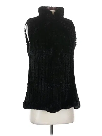 Pre-owned Aqua Faux Fur Vest In Black