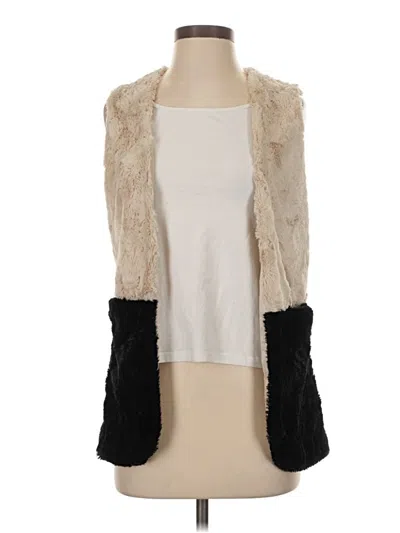 Pre-owned Aqua Faux Fur Vest In Ivory