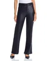 Aqua Faux Leather Flared Pants - Exclusive In Black