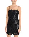Aqua Faux Leather Lace Mini Dress - Exclusive In Black