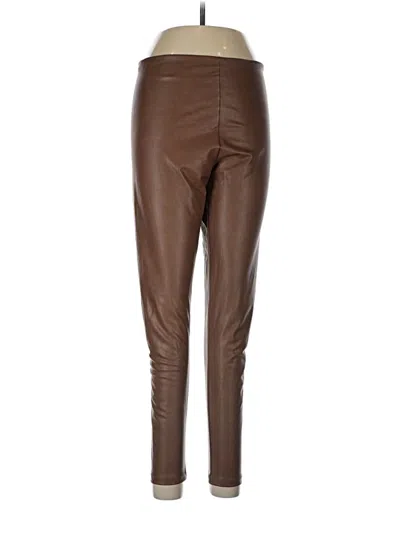Pre-owned Aqua Faux Leather Pants In Brown