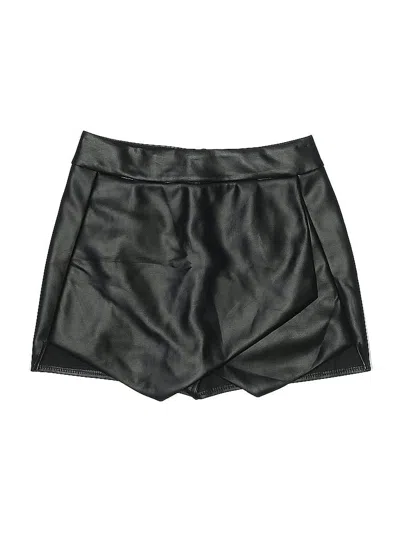 Pre-owned Aqua Faux Leather Skirt In Black