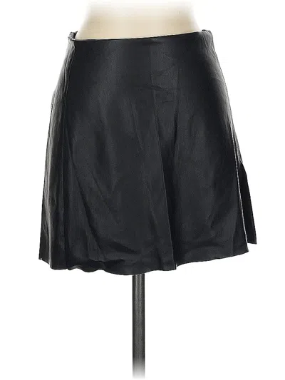 Pre-owned Aqua Faux Leather Skirt In Black