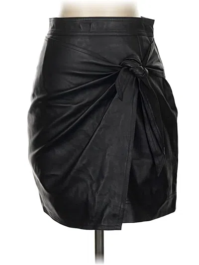 Pre-owned Aqua Faux Leather Skirt In Black