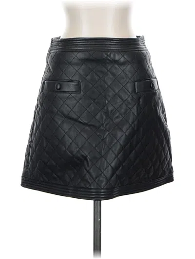 Pre-owned Aqua Faux Leather Skirt In Black