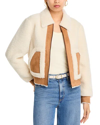 Aqua Faux Shearling Jacket - Exclusive In Cream/tan