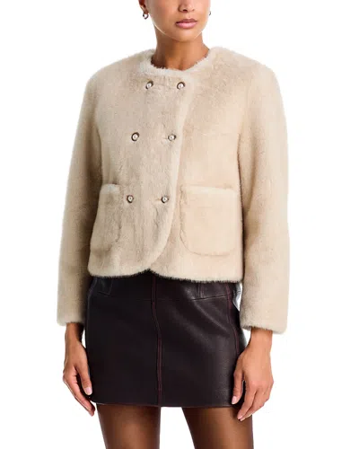 Aqua Faux Shearling Jacket - Exclusive In Neutral