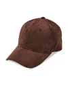 Aqua Faux Suede Baseball Cap In Brown