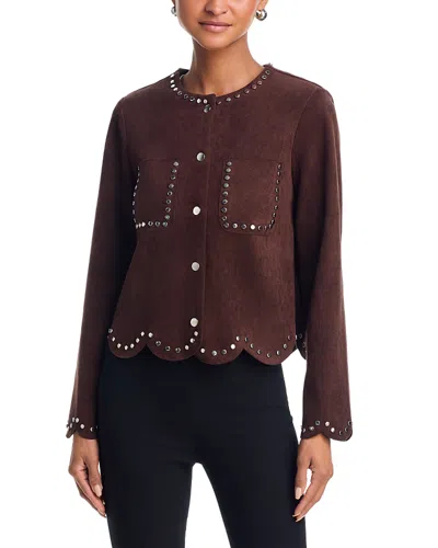 Aqua Faux Suede Jacket - Exclusive In Brown