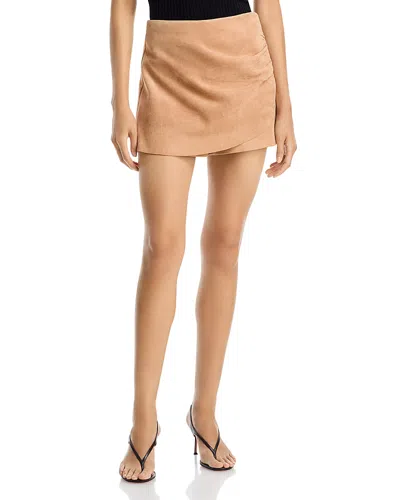 Aqua Faux Suede Skort - Exclusive In Neutral