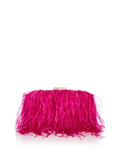 Aqua Feather Clutch - Exclusive In Pink