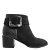 Aqua Flex Women's Charlotte Leather Boots In Too Black In Multi