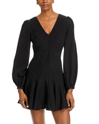 Aqua Flippy Long Sleeve Mini Dress - Exclusive In Black