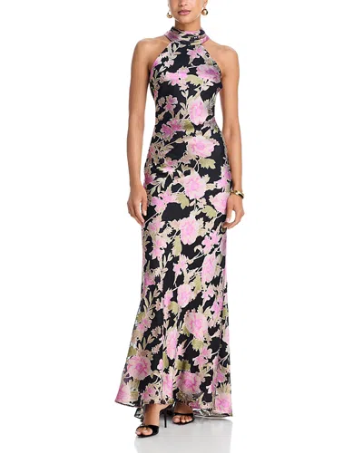 Aqua Floral Burnout Chiffon Dress - Exclusive In Multi