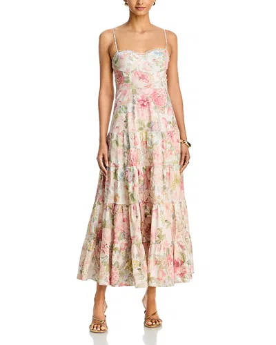 Aqua Floral Bustier Maxi Dress - Exclusive In Pink