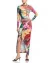 Aqua Floral Mesh Maxi Dress - Exclusive In Multi