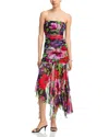Aqua Floral Mesh Midi Dress - Exclusive In Multi