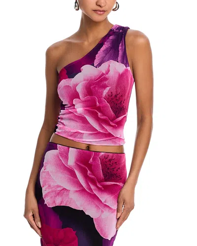 Aqua Floral Mesh Top - Exclusive In Pink
