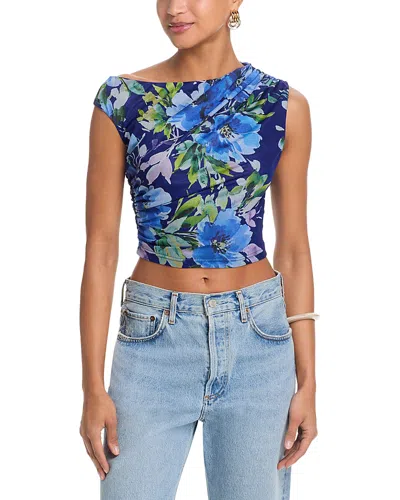 Aqua Floral Mesh Top - Exclusive In Multi