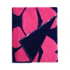 Aqua Floral Print Beach Towel - Exclusive In Rose Pink/navy