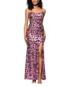 Aqua Floral Sequin Dress - Exclusive In Nude/fuschia