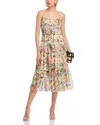 Aqua Floral Smocked Tiered Midi Dress - Exclusive In Neutral
