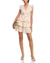 Aqua Floral Toile Ruffle Mini Dress - Exclusive In Neutral