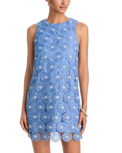 Aqua Flower Crochet Mini Dress - Exclusive In Multi
