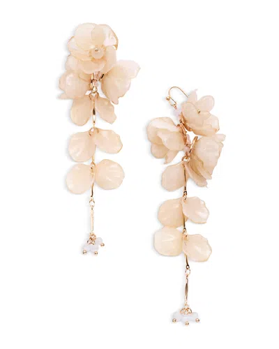 Aqua Flower Dangle Earrings - Exclusive In Gold
