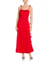 Aqua Flower Strap Maxi Dress - Exclusive In Red