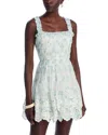 Aqua Flutter Trim Mini Dress - Exclusive In White