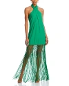 Aqua Fringe Hem Halter Dress - 100% Exclusive In Green